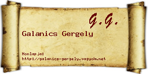 Galanics Gergely névjegykártya